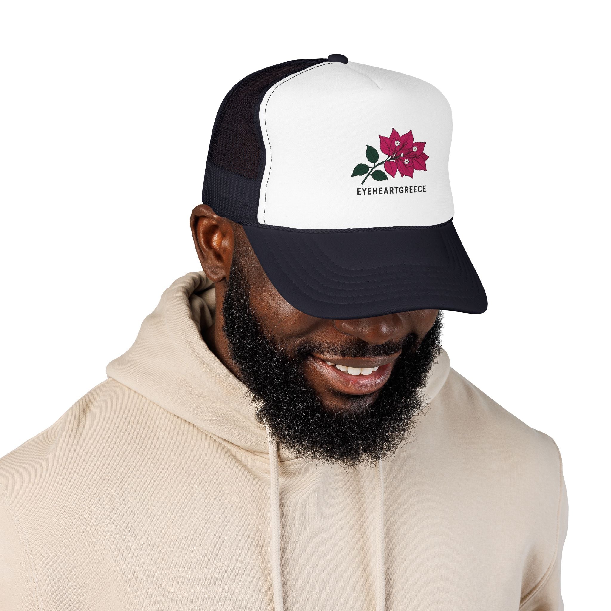 EYEHEARTGREECE Bougainvillea Trucker Hat