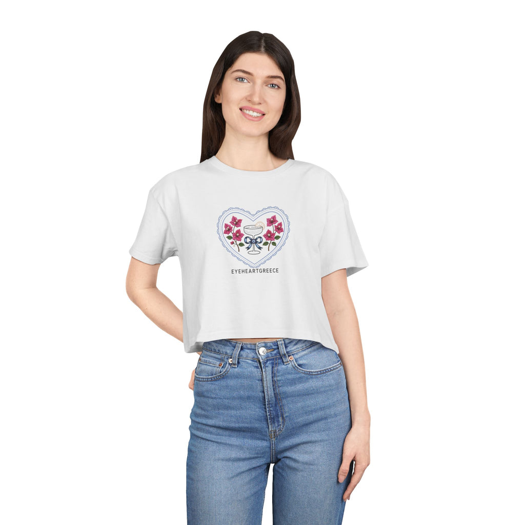 Aegean Cocktail Club women's crop tee