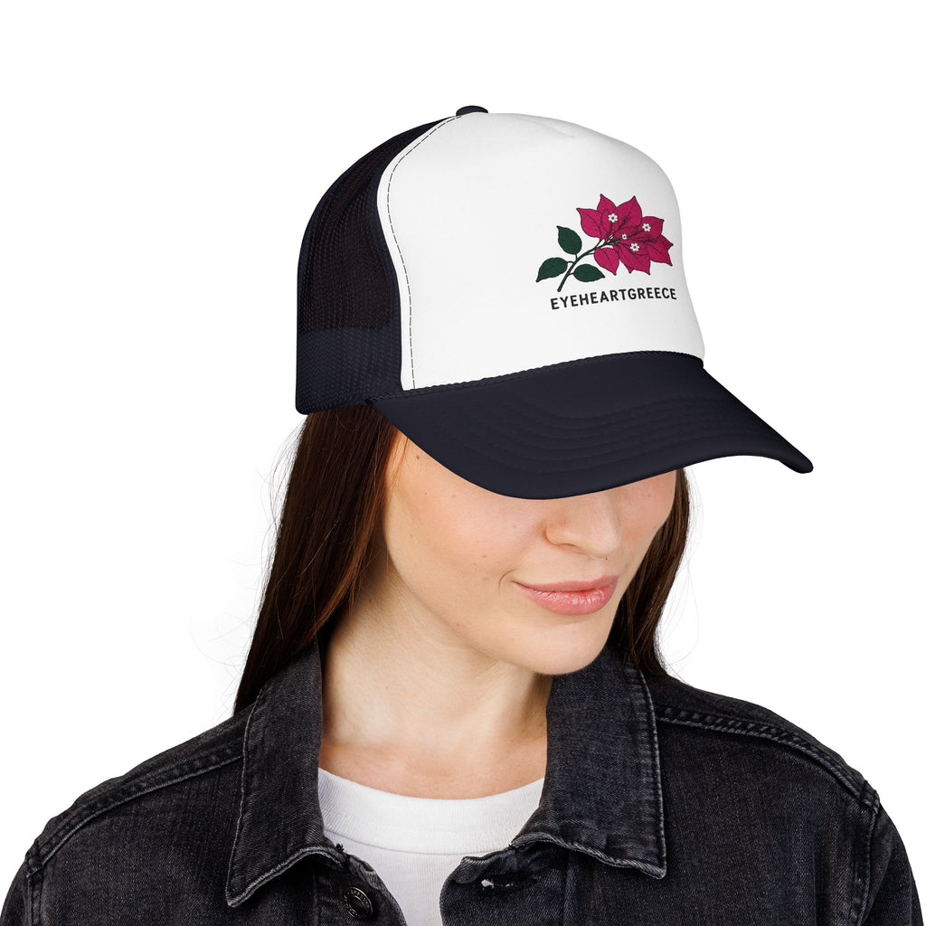 EYEHEARTGREECE Bougainvillea Trucker Hat