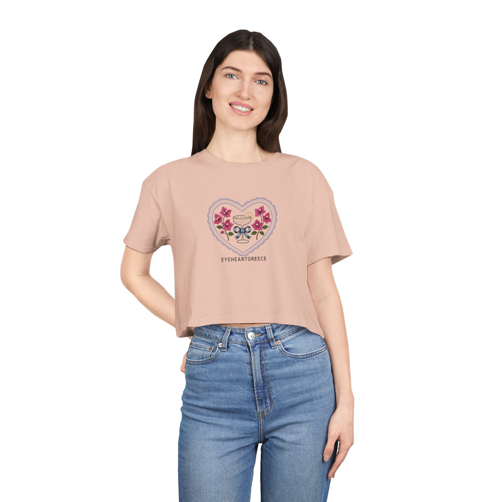 Aegean Cocktail Club women's crop tee