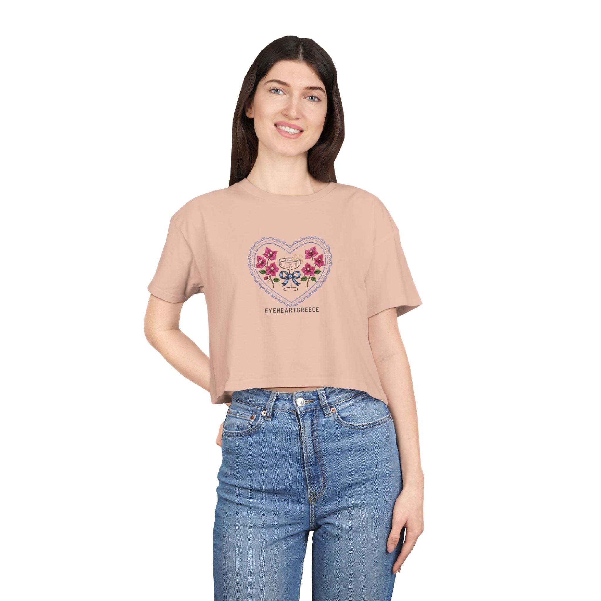 Aegean Cocktail Club women's crop tee
