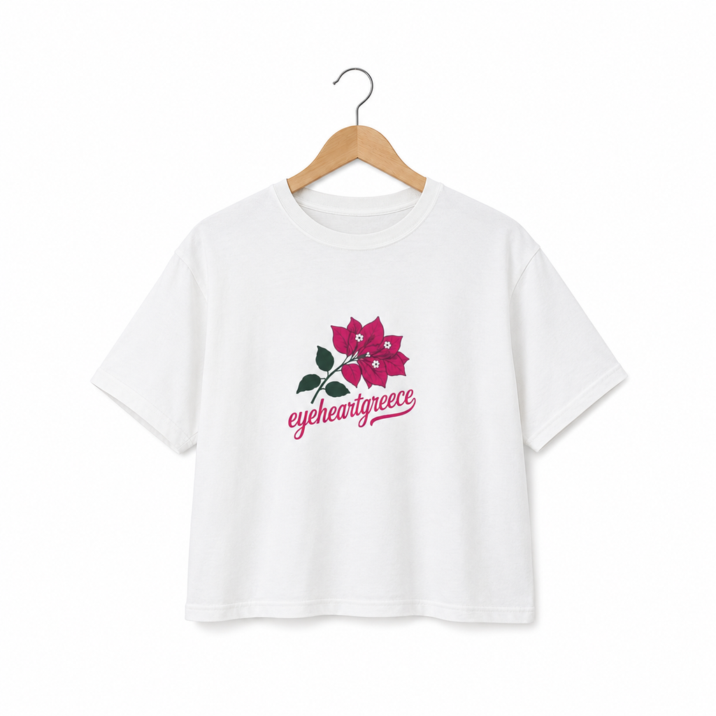 Greek Aegean Bougainvillea Bloom Women's Boxy Tee